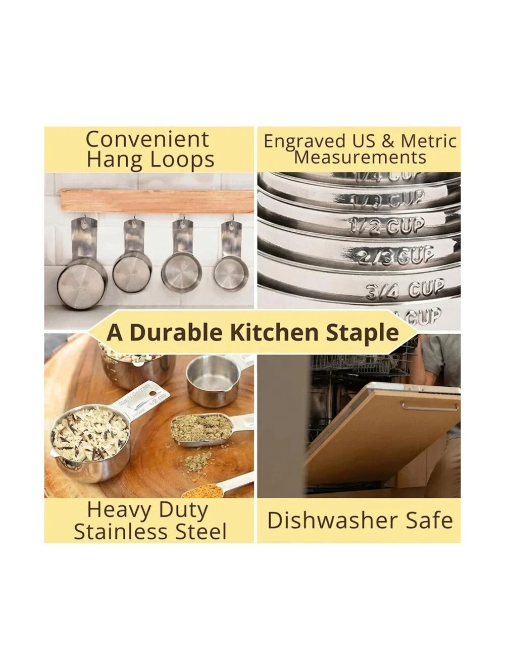 Simply Gourmet Stainless Steel Measuring Cups 7 Piece Set